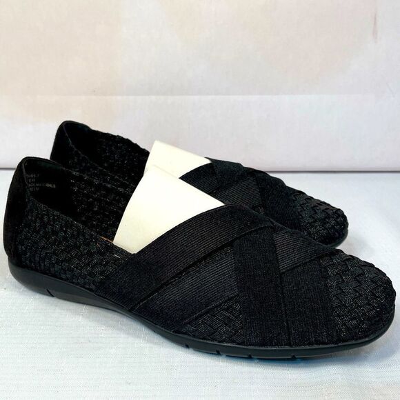 BLACK COMFORT-VIEW SLIP ONS SIZE 10 EUC - Picture 1 of 6